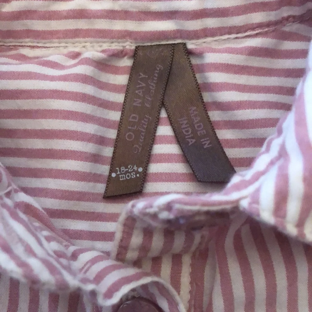 Old Navy Crazy 8 Pink Stripe Top Utility Pant Bundle Size 18-24 Months